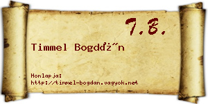 Timmel Bogdán névjegykártya